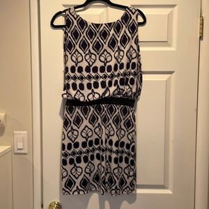 Blue and white dress